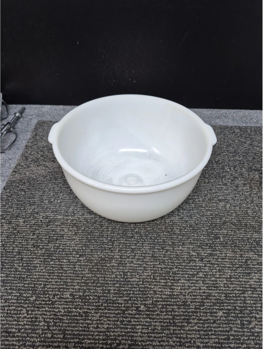 Vintage Glasbake Mixmaster Sunbeam 19CJ Large White Milk Glass Mixer Mixing Bowl